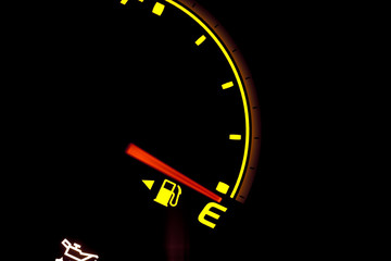 Fuel gauge showing and empty tank
