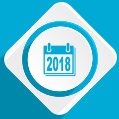 new year 2018 blue flat design modern icon for web and mobile app