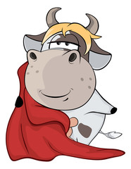 A little cow. Cartoon