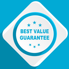 best value guarantee blue flat design modern icon for web and mobile app
