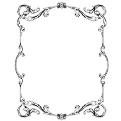 Vintage baroque frame engraving scroll ornament