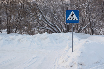 traffic sign in snow