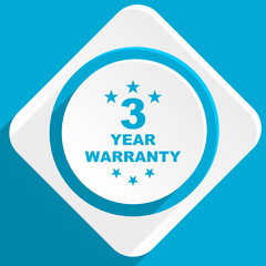 Obraz premium warranty guarantee 3 year blue flat design modern icon for web and mobile app