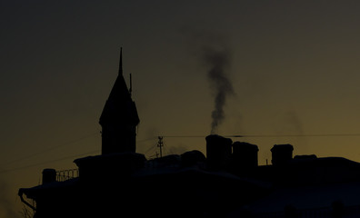 Obraz premium roof silhouette