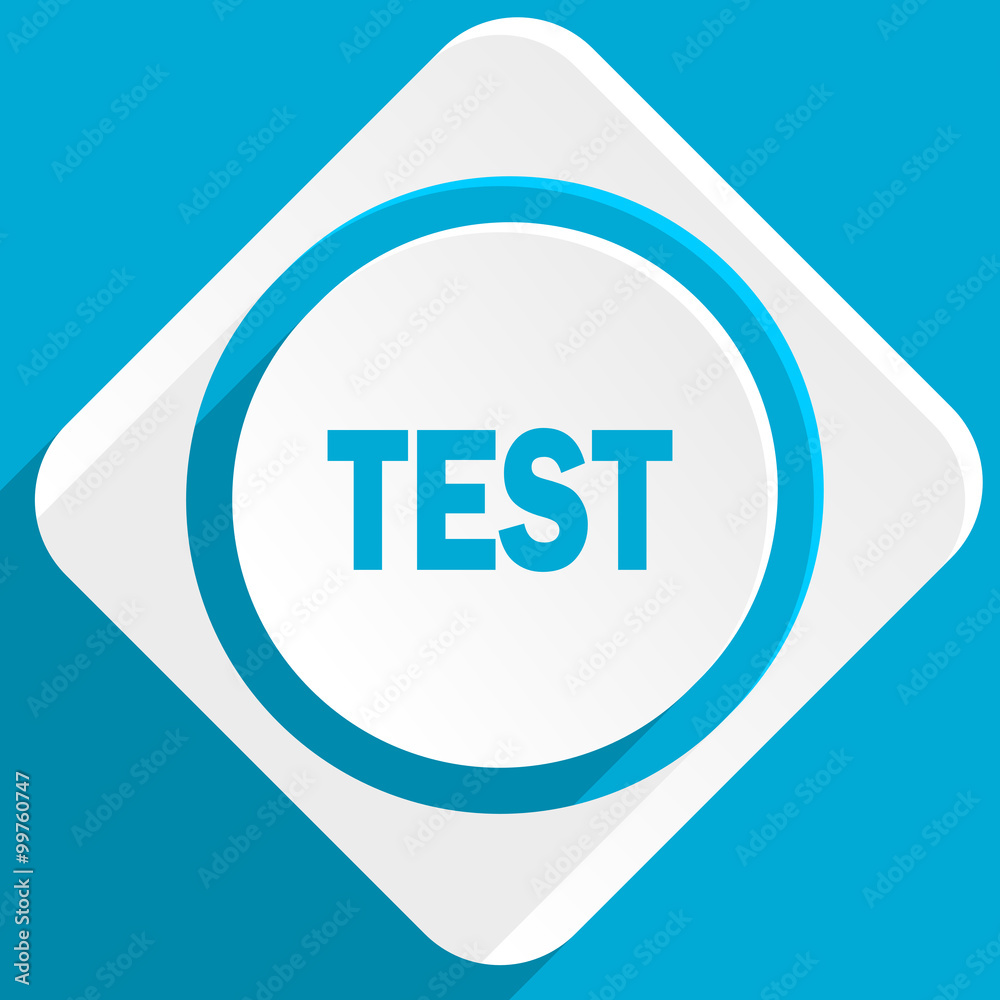 Poster test blue flat design modern icon for web and mobile app