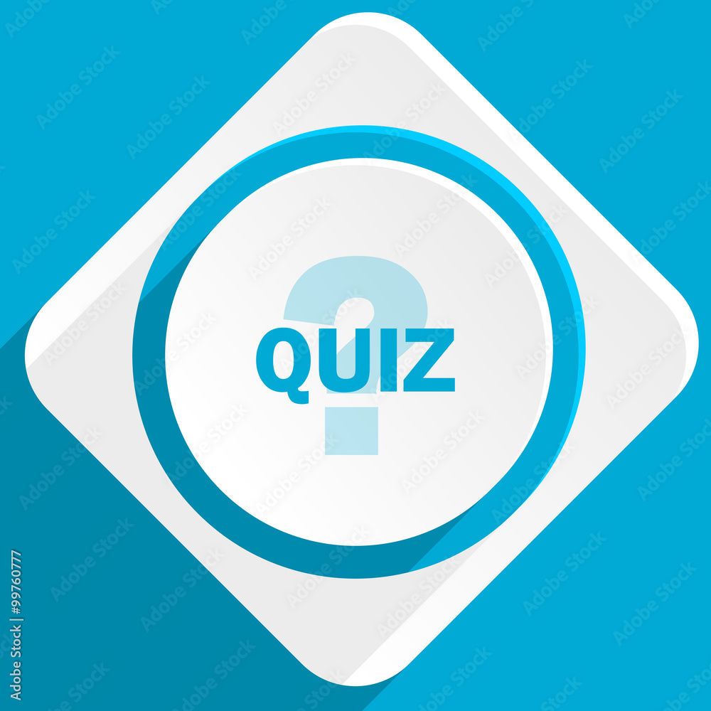 Poster quiz blue flat design modern icon for web and mobile app