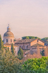 Fototapeta na wymiar Rome Basilica Santi Giovanni e Paolo Digital Painting