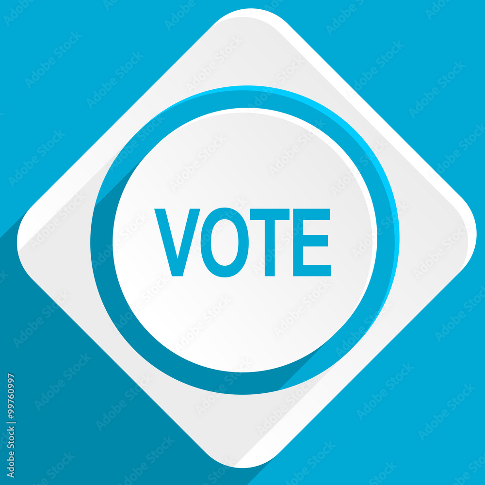 Poster vote blue flat design modern icon for web and mobile app