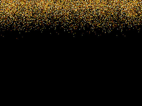 abstract gold glittering stars black background.golden glitter texture.

