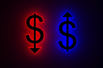 the raising and lowering of the dollar neon 