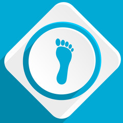 foot blue flat design modern icon for web and mobile app