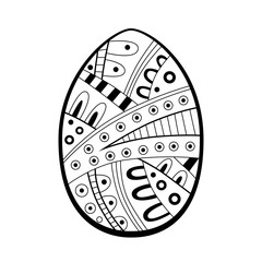 Abstract black white Easter egg pattern illustration vector