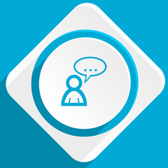 forum blue flat design modern icon for web and mobile app