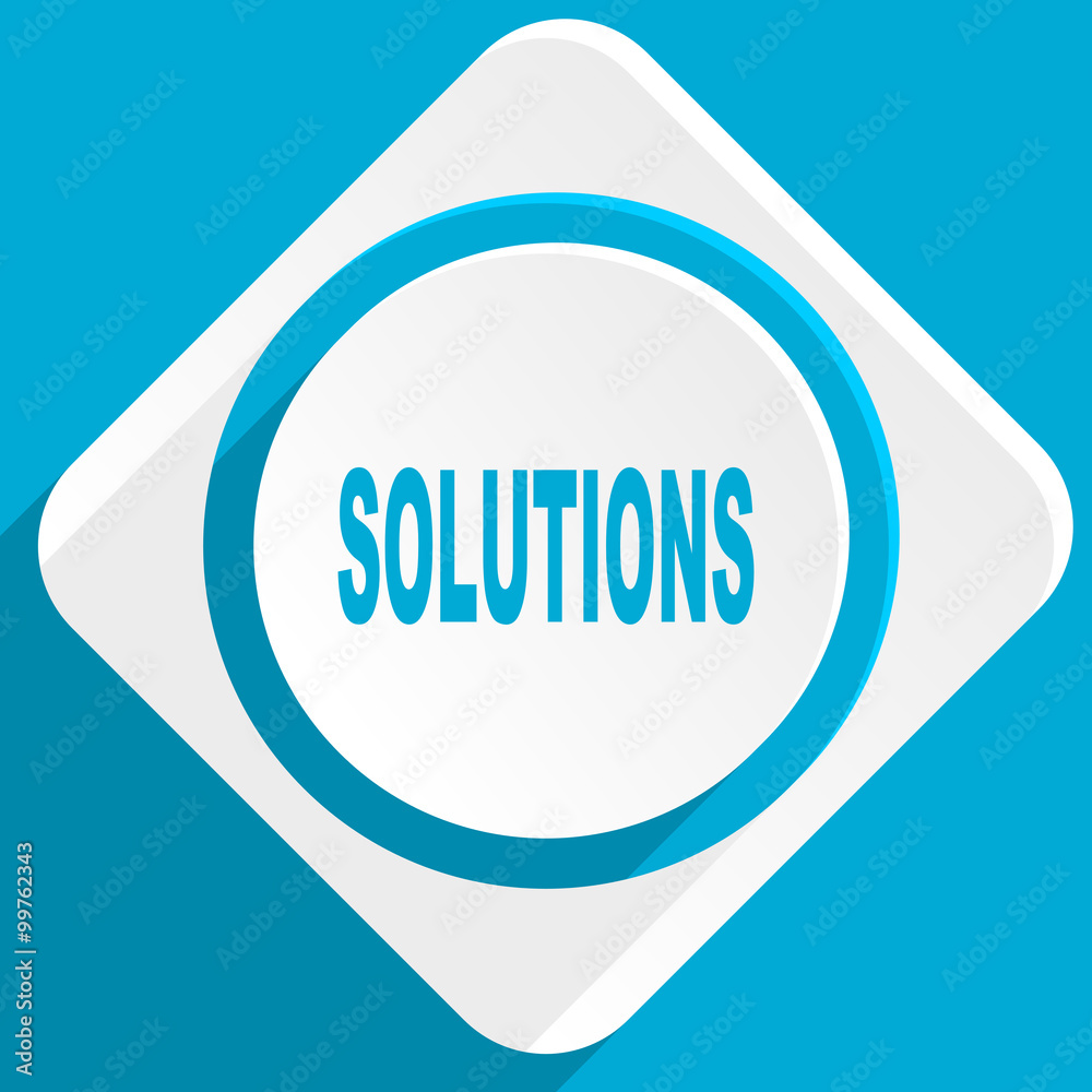 Poster solutions blue flat design modern icon for web and mobile app