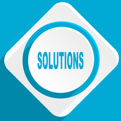 solutions blue flat design modern icon for web and mobile app