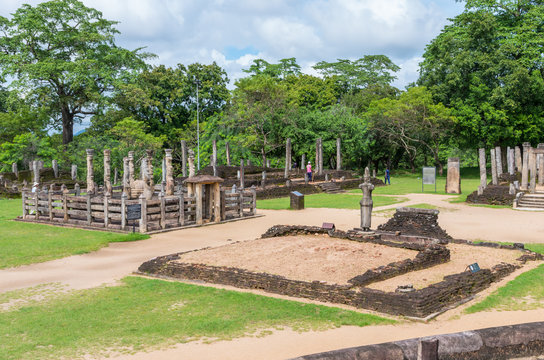 Ancient ruins in Quadrangle area in Polonnaruwa