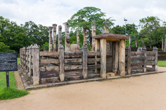 Ruins of Lotus Mandapa building in Polonnaruwa