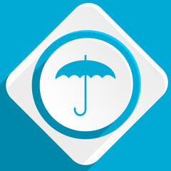 umbrella blue flat design modern icon for web and mobile app