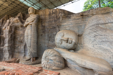 Buddha Statue in rock temple Gal Vihara