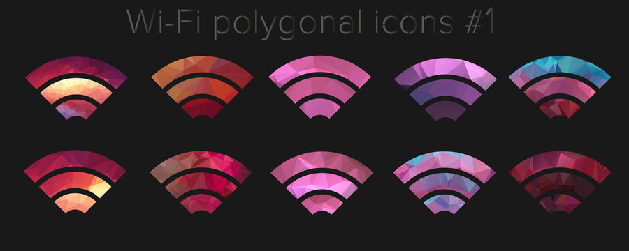 Wifi polygonal icons
