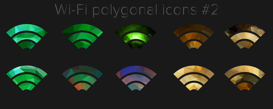 Wifi polygonal icons