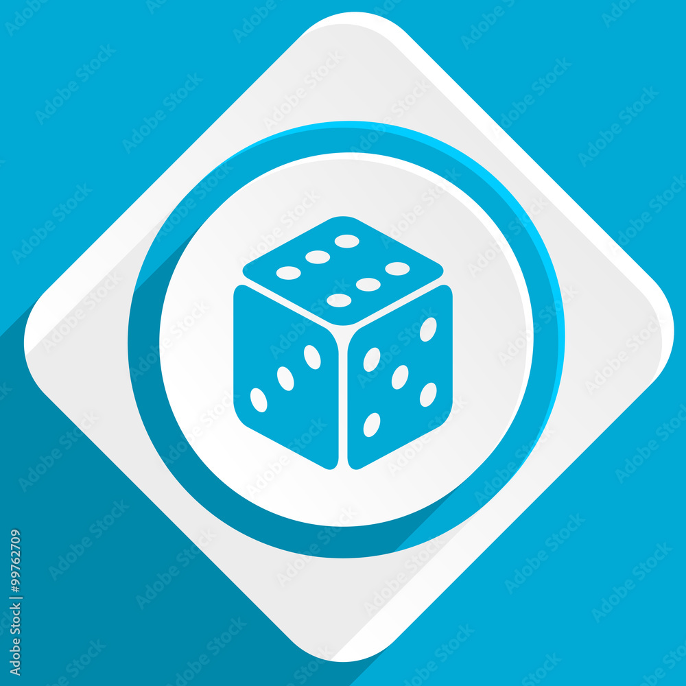 Poster game blue flat design modern icon for web and mobile app