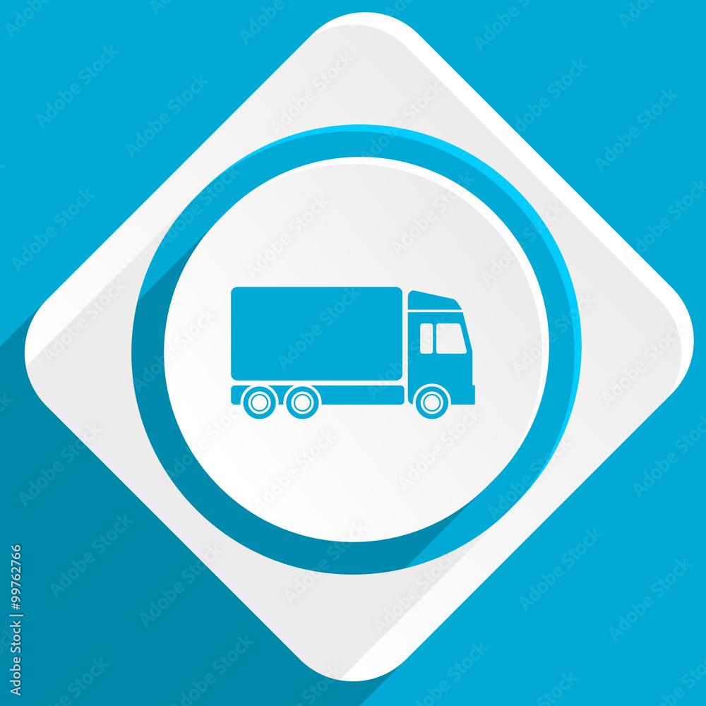 Poster delivery blue flat design modern icon for web and mobile app