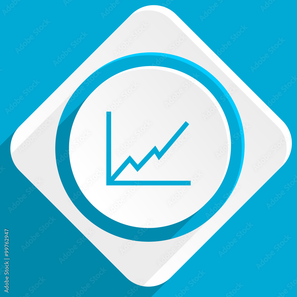 Poster chart blue flat design modern icon for web and mobile app