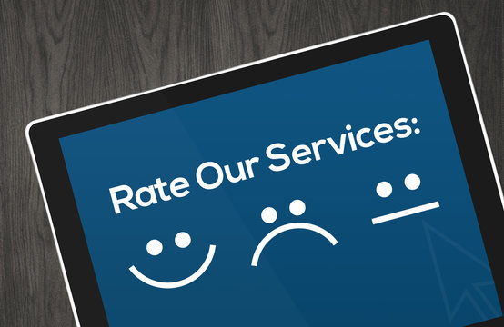 Customer Services Concept with icons in tablet