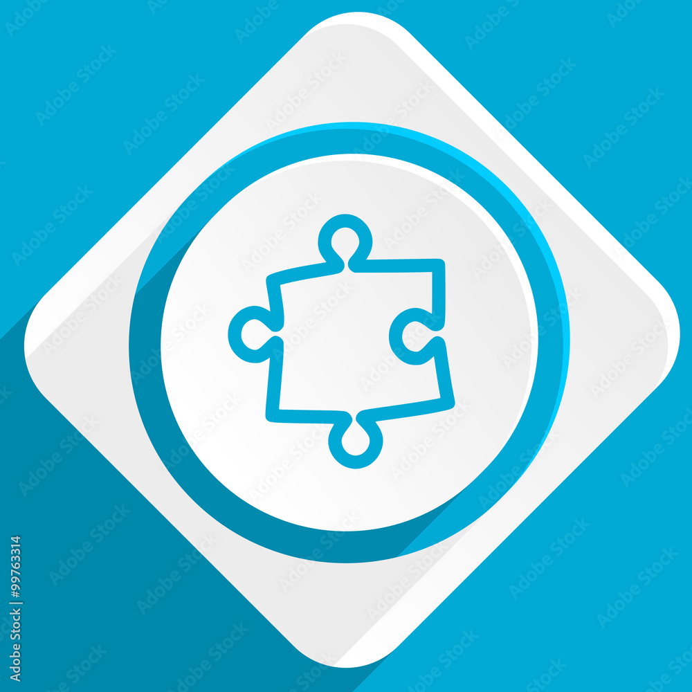 Aufkleber puzzle blue flat design modern icon for web and mobile app