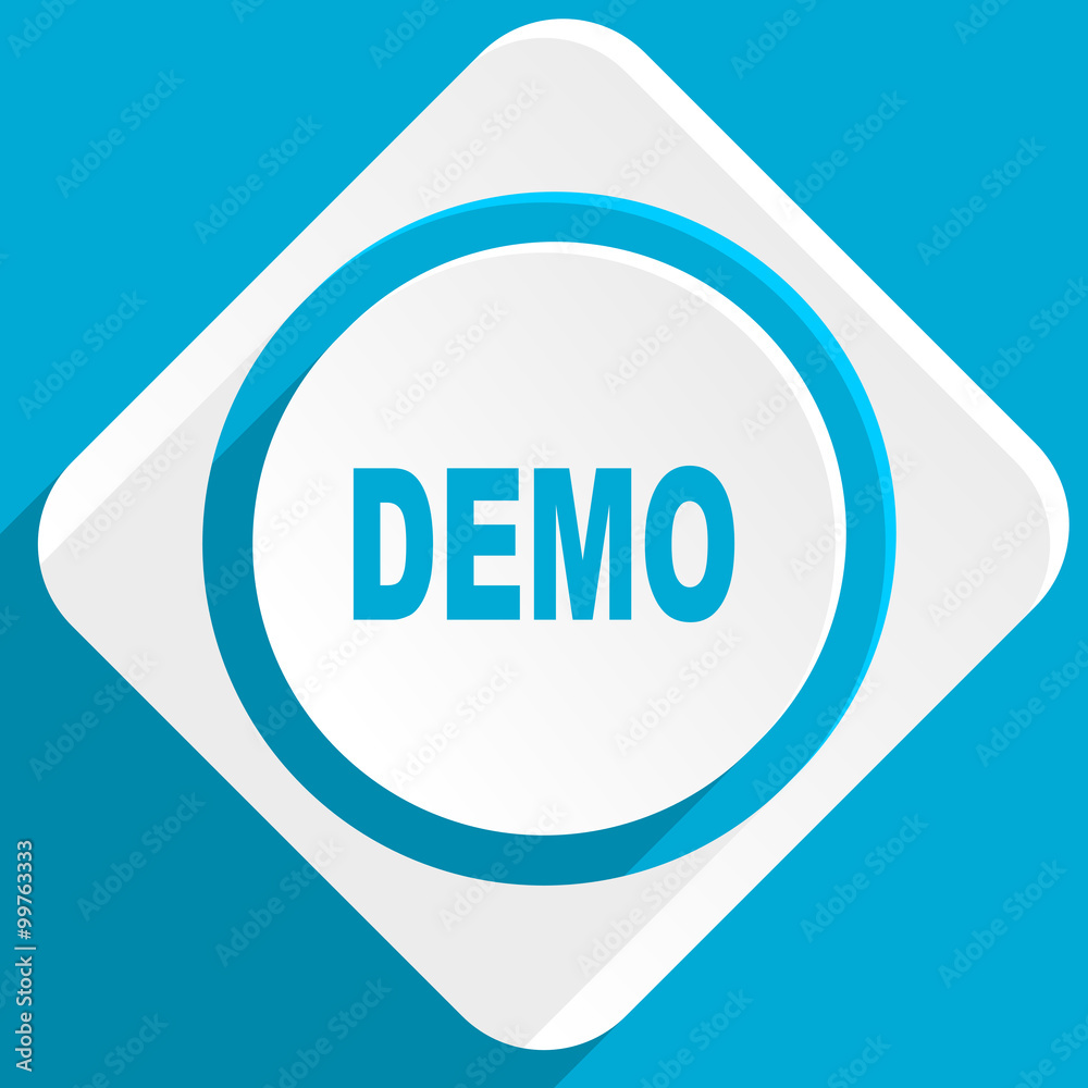 Poster demo blue flat design modern icon for web and mobile app
