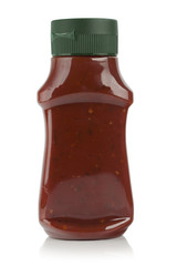 Plastic bottle of ketchup