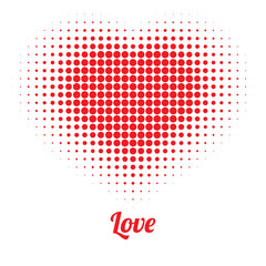 Red Heart Halftone logo, vector Illustration