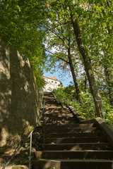Fototapeta na wymiar Treppe im Hofgarten zur Veste Coburg, Deutschland