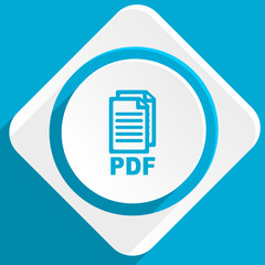 pdf blue flat design modern icon for web and mobile app,