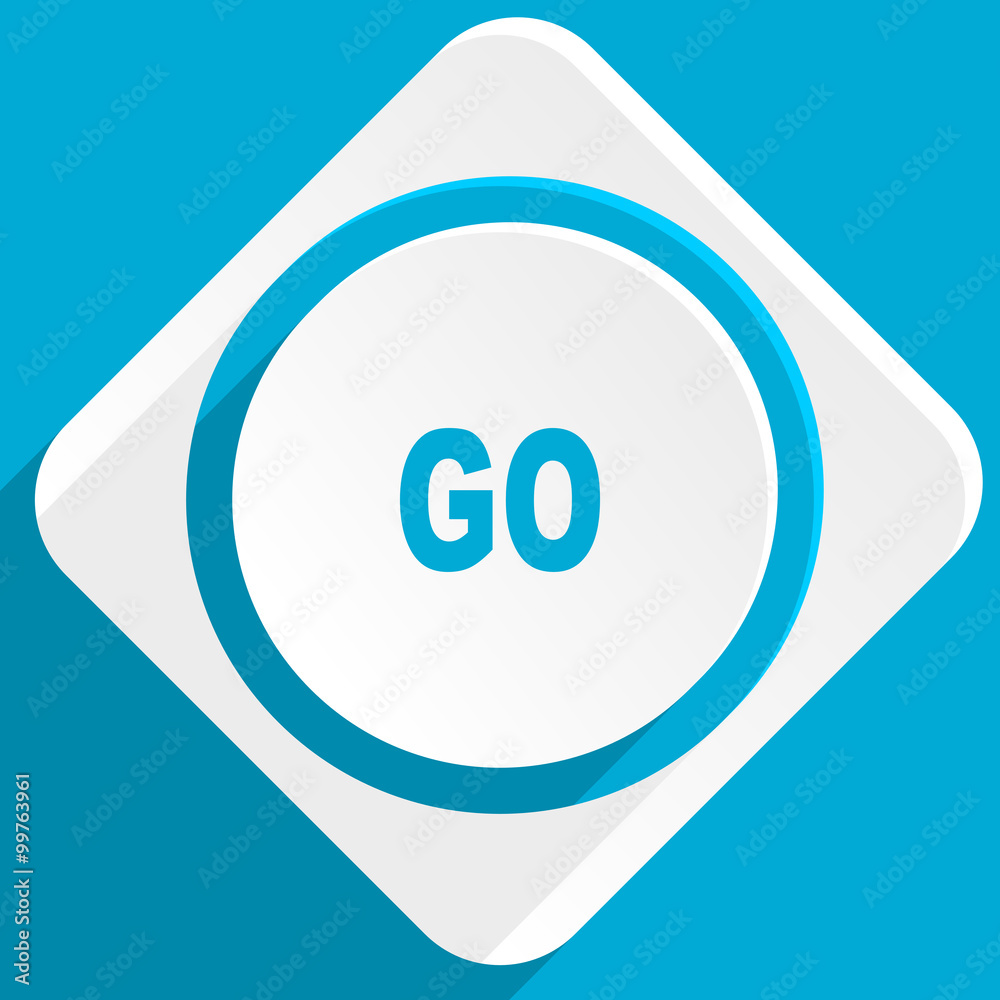 Poster go blue flat design modern icon for web and mobile app