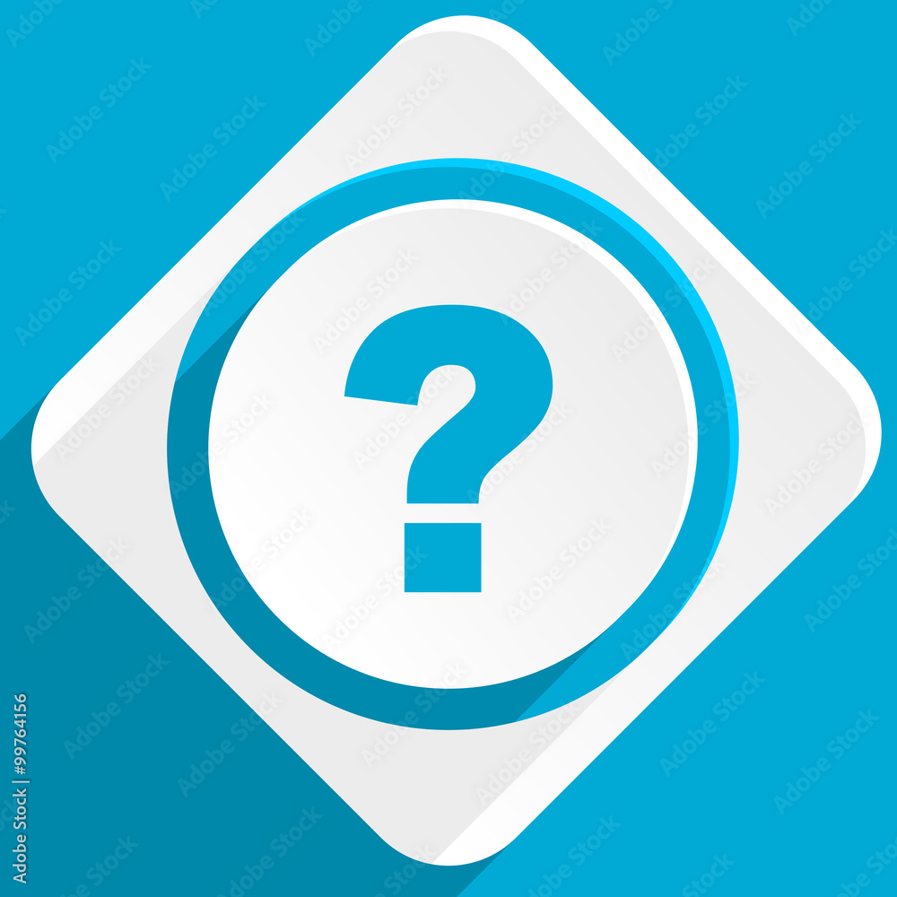 Poster question mark blue flat design modern icon for web and mobile app
