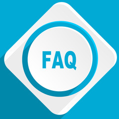 faq blue flat design modern icon for web and mobile app