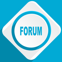 forum blue flat design modern icon for web and mobile app