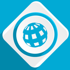 earth blue flat design modern icon for web and mobile app