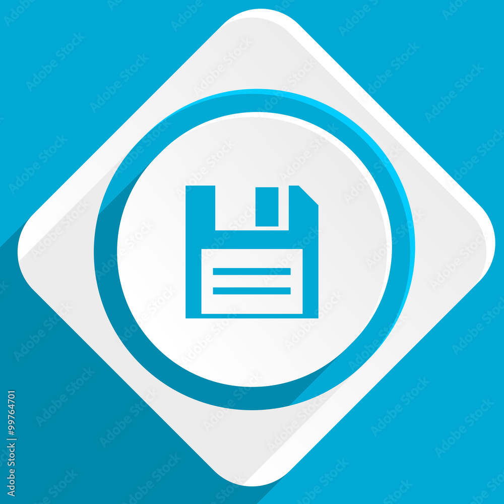 Aufkleber disk blue flat design modern icon for web and mobile app
