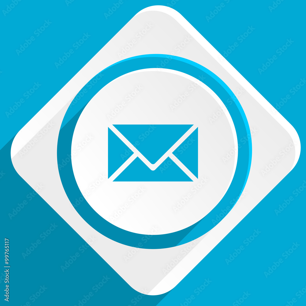 Poster email blue flat design modern icon for web and mobile app