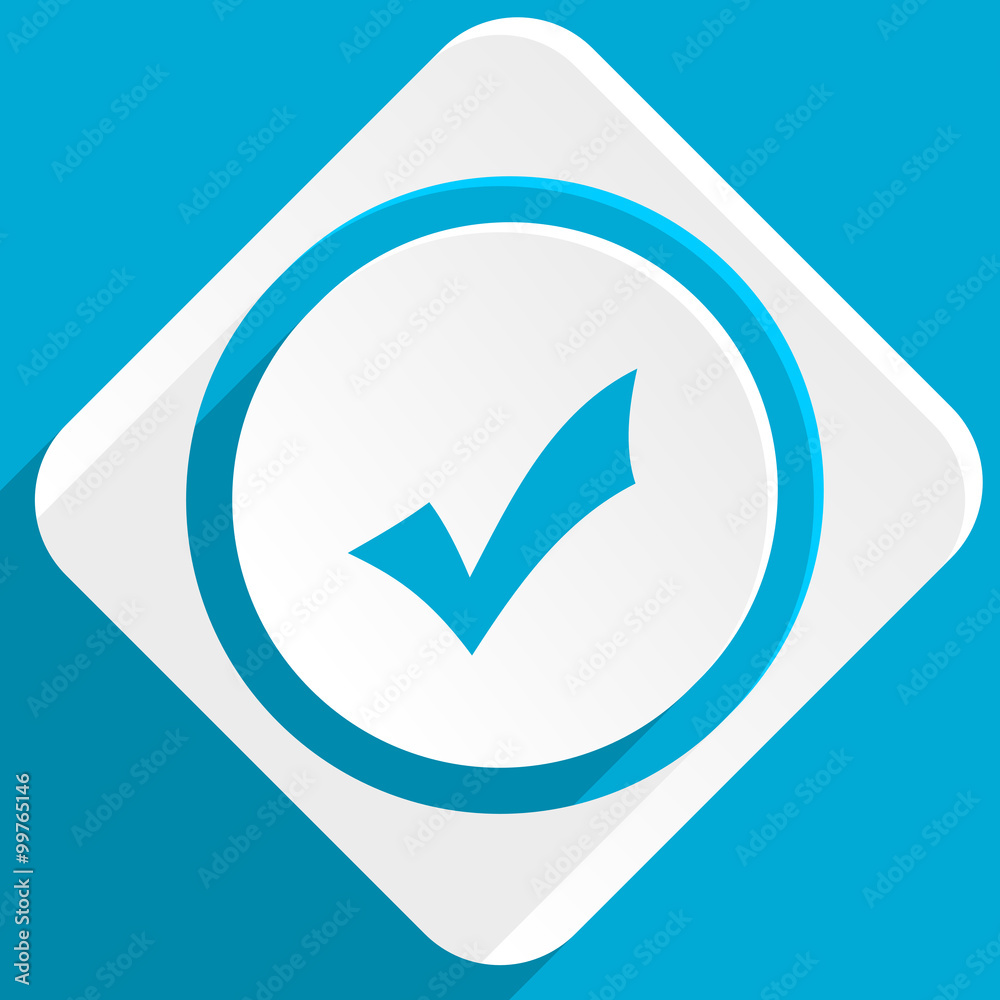 Poster accept blue flat design modern icon for web and mobile app