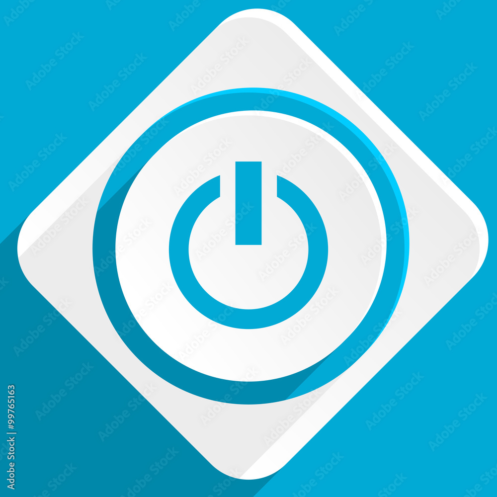 Poster power blue flat design modern icon for web and mobile app