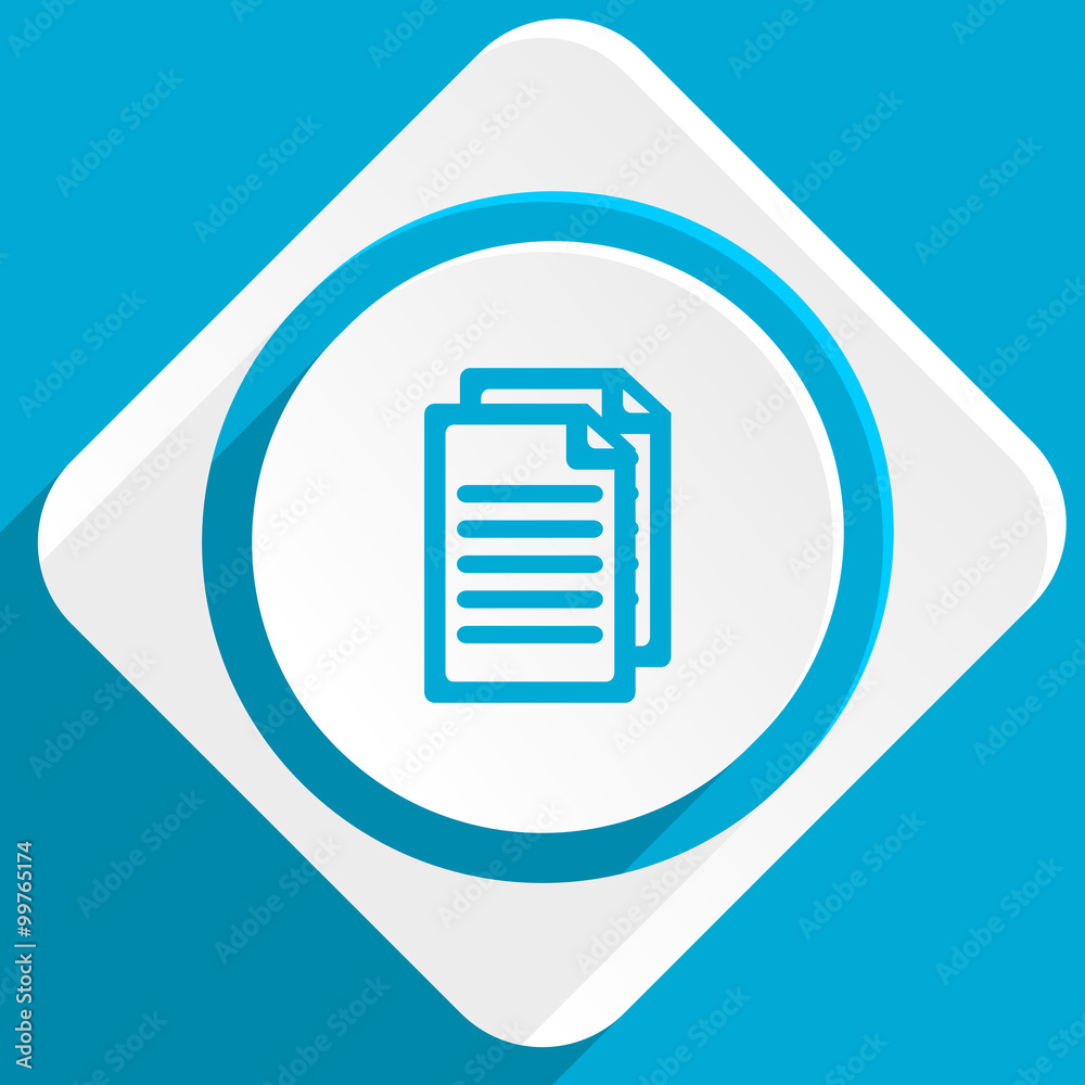 Poster document blue flat design modern icon for web and mobile app