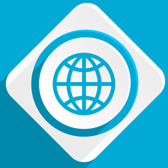 earth blue flat design modern icon for web and mobile app