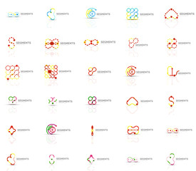 Collection of colorful abstract origami logos