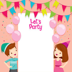 Boy And Girl On Party Frame, Party, Banquet, Feast, Celebration, Corporate Party 