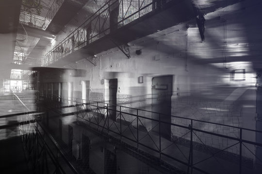 jail interior, fiction