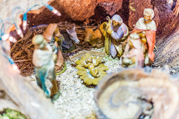 Statues in a Christmas Nativity scene